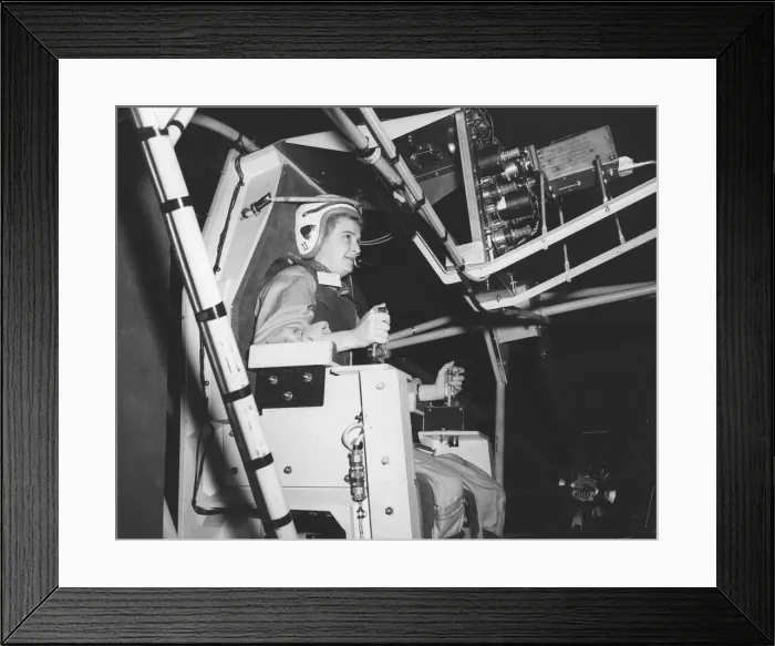 Framed Print : Jerrie Cobb testing gimbal rig in the Altitude Wind Tunnel, USA, c1950s. Creator: NASA Framed Print : Jerrie Cobb testing gimbal rig in the Altitude Wind Tunnel, USA, c1950s. Creator: NASA
