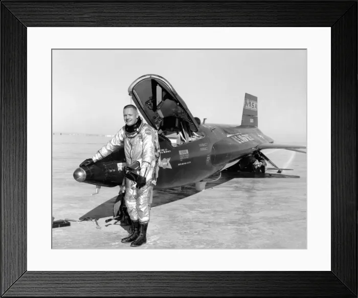 Framed Print : Pilot Neil Armstrong and X-15 #1, 1960. Creator: NASA Framed Print : Pilot Neil Armstrong and X-15 #1, 1960. Creator: NASA
