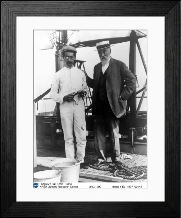 Framed Print : American aviation pioneers Charles M. Manly and Samuel Pierpont Langley, c1890s Framed Print : American aviation pioneers Charles M. Manly and Samuel Pierpont Langley, c1890s
