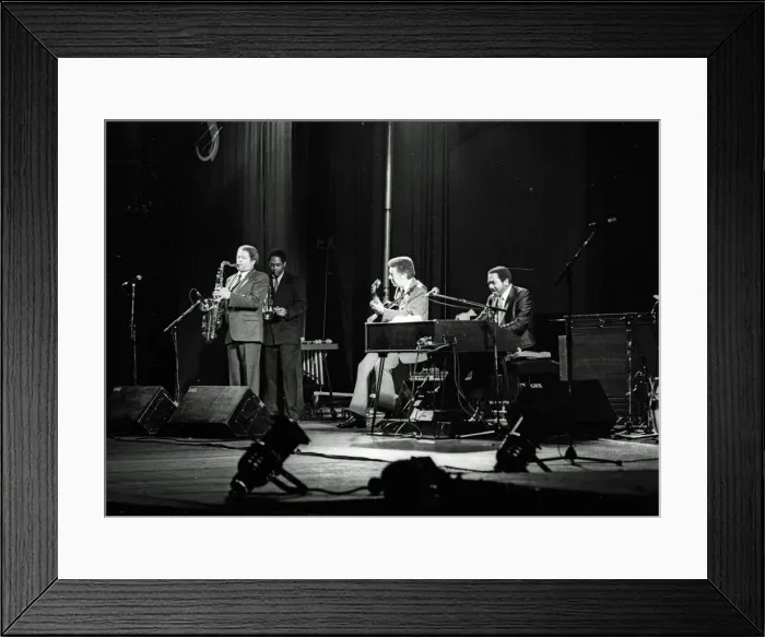 Framed Print : Kenny Burrell, Jon Faddis, Frank Foster, Jimmy Smith, Philip Morris Jazz Festival, London Framed Print : Kenny Burrell, Jon Faddis, Frank Foster, Jimmy Smith, Philip Morris Jazz Festival, London