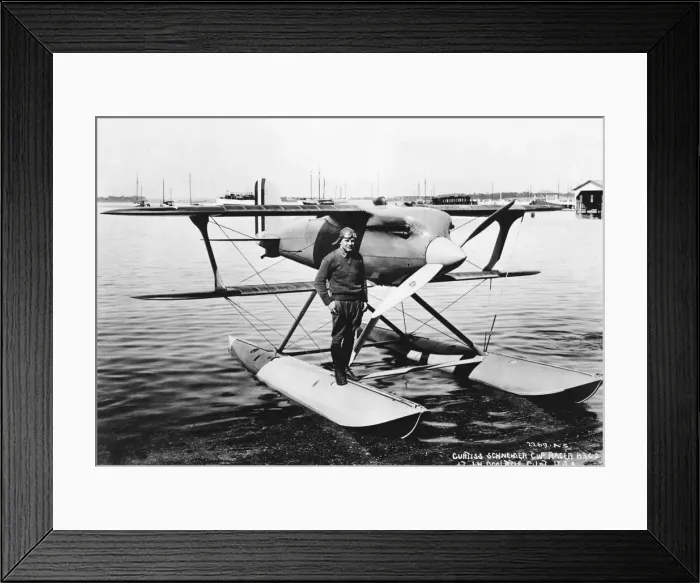 Framed Print : Jimmy Doolittle with Curtiss R3C racer, c1925. Creator: Unknown Framed Print : Jimmy Doolittle with Curtiss R3C racer, c1925. Creator: Unknown