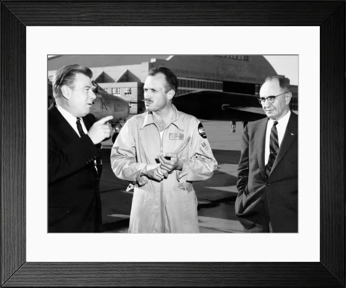 Framed Print : Godfrey, Cooper and DeFrance on the Ramp, 1948. Creator: NASA Framed Print : Godfrey, Cooper and DeFrance on the Ramp, 1948. Creator: NASA
