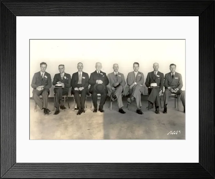 Framed Print : Aviation pioneers at a conference, Langley Field, Virginia, USA, May 23, 1934 Framed Print : Aviation pioneers at a conference, Langley Field, Virginia, USA, May 23, 1934