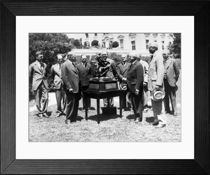 Framed Print : President Hoover presents the Collier Trophy, USA, April 10, 1929. Creator: Unknown Framed Print : President Hoover presents the Collier Trophy, USA, April 10, 1929. Creator: Unknown