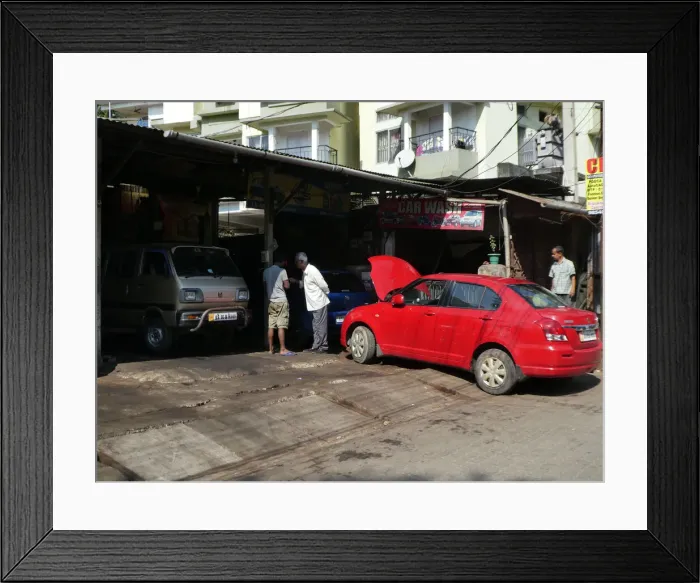 Framed Print : Car wash in West Bengal, India 2019. Creator: Unknown Framed Print : Car wash in West Bengal, India 2019. Creator: Unknown