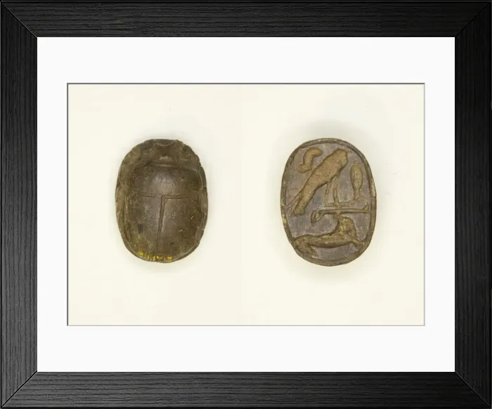 Framed Print : Scarab: Falcon with Antelope, Egypt, Middle Kingdom-New Kingdom Framed Print : Scarab: Falcon with Antelope, Egypt, Middle Kingdom-New Kingdom