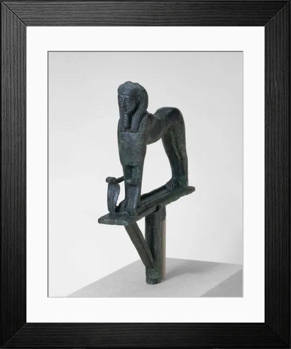 Framed Print : Statuette of a Sphinx from a Barque Standard, Egypt, Third Intermediate Period Framed Print : Statuette of a Sphinx from a Barque Standard, Egypt, Third Intermediate Period