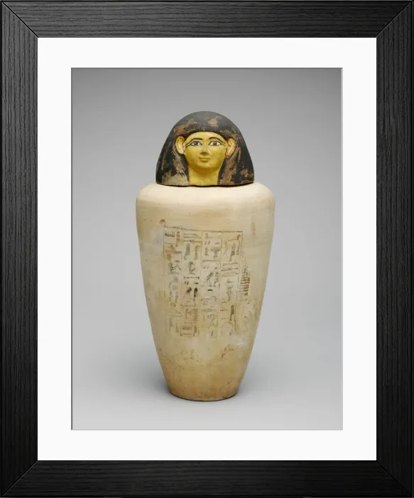 Framed Print : Canopic Jar of the Overseer of the Builders of Amun, Amenhotep, Egypt, New Kingdom Framed Print : Canopic Jar of the Overseer of the Builders of Amun, Amenhotep, Egypt, New Kingdom