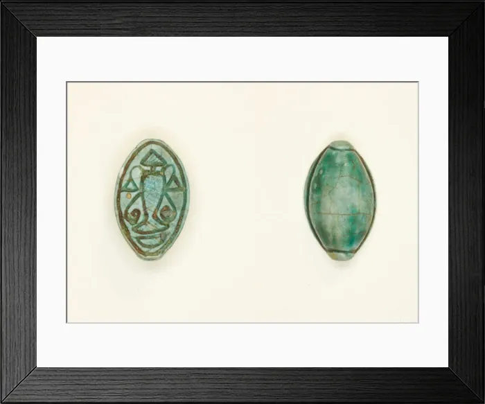 Framed Print : Cowroid: Hes vase, flowers, and nb sign, Egypt, New Kingdom, Dynasty 18 (1550-1069 BCE) Framed Print : Cowroid: Hes vase, flowers, and nb sign, Egypt, New Kingdom, Dynasty 18 (1550-1069 BCE)