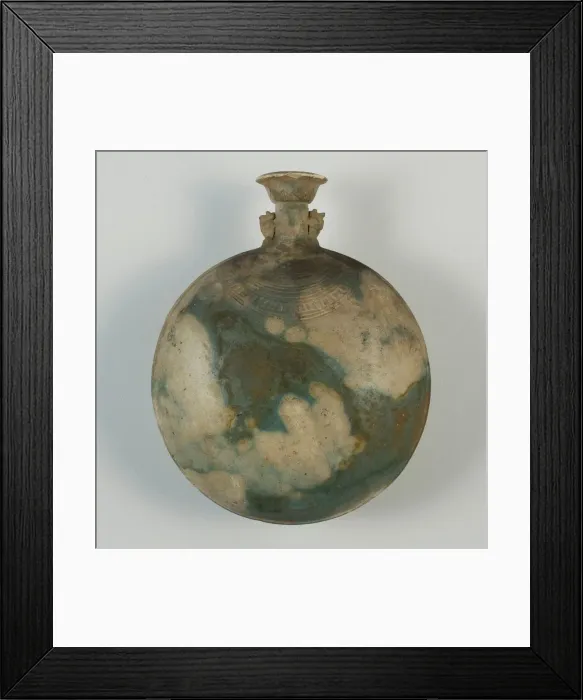 Framed Print : New Years Vessel (Pilgrim Bottle), Egypt, Late Period, Dynasty 26 (664-525 BCE)