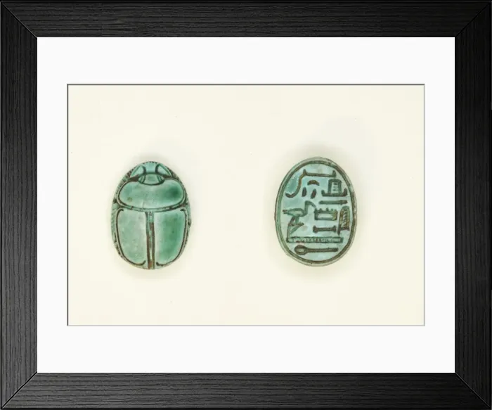Framed Print : Scarab: Title (Overseer of the Granary) and Name (Djehuty), Egypt Framed Print : Scarab: Title (Overseer of the Granary) and Name (Djehuty), Egypt