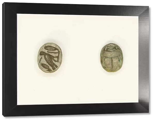Scarab: Cobra, m-owl, and sign (sDm?), Egypt, New Kingdom-Late Period