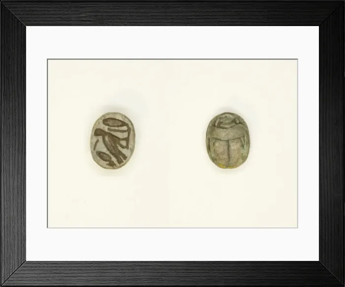 Framed Print : Scarab: Cobra, m-owl, and sign (sDm?), Egypt, New Kingdom-Late Period Framed Print : Scarab: Cobra, m-owl, and sign (sDm?), Egypt, New Kingdom-Late Period