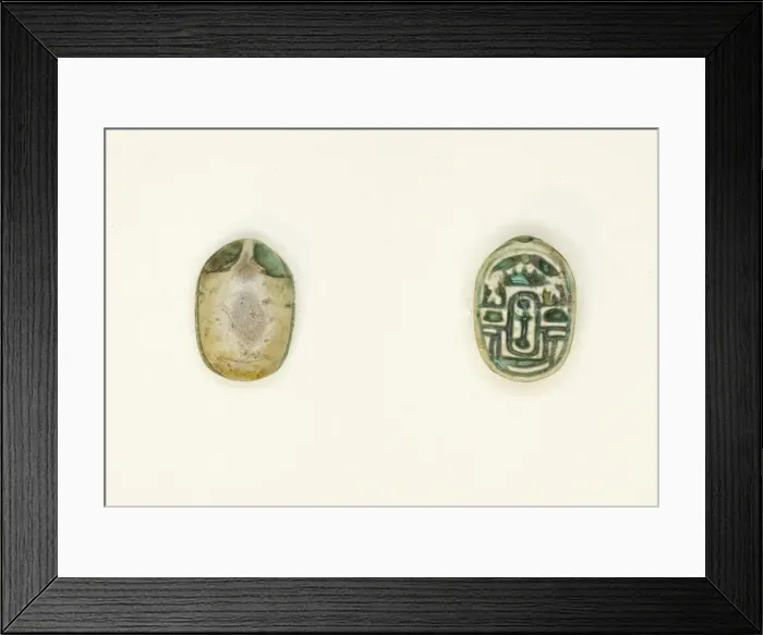 Framed Print : Scarab: Nefera with Hieroglyphs (kA-signs, xaw), Egypt, Middle Kingdom-Second Framed Print : Scarab: Nefera with Hieroglyphs (kA-signs, xaw), Egypt, Middle Kingdom-Second