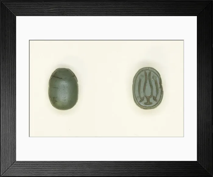Framed Print : Scarab: Hieroglyphs (Hs-vessel and wAs-Scepters), Egypt, New Kingdom, Dynasty 18 (?) Framed Print : Scarab: Hieroglyphs (Hs-vessel and wAs-Scepters), Egypt, New Kingdom, Dynasty 18 (?)