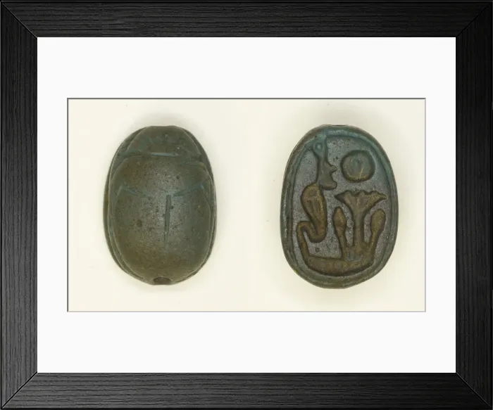 Framed Print : Scarab: Uraeus with Lotus, Egypt, New Kingdom, Dynasties 18-20 (about 1550-1068 BCE) Framed Print : Scarab: Uraeus with Lotus, Egypt, New Kingdom, Dynasties 18-20 (about 1550-1068 BCE)