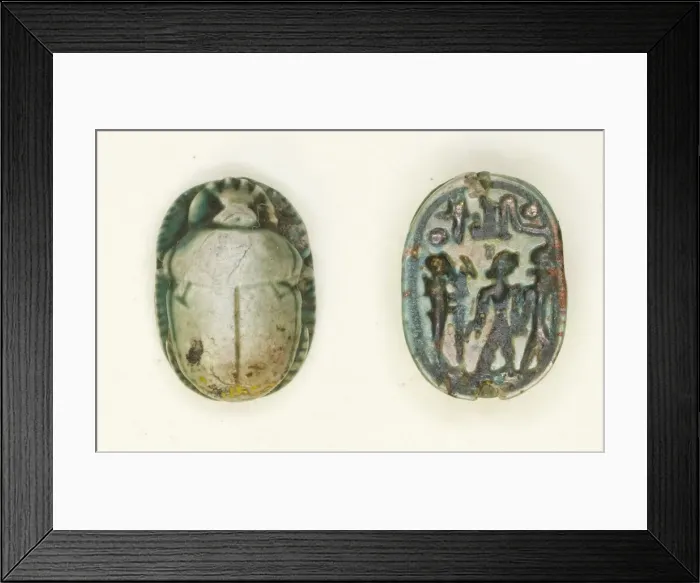 Framed Print : Scarab: The God Ptah with a Standing King and the Name of Usermaatra Setepenra Framed Print : Scarab: The God Ptah with a Standing King and the Name of Usermaatra Setepenra