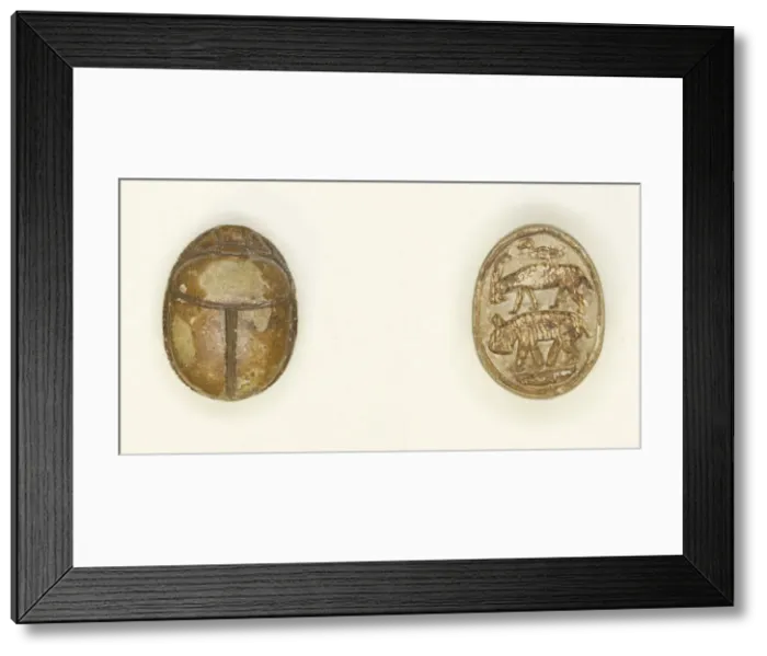 Framed Print : Scarab: Animal Motifs (Bird, Antelope, Hippopotamus), Egypt, New Kingdom, Dynasties 19-20 Framed Print : Scarab: Animal Motifs (Bird, Antelope, Hippopotamus), Egypt, New Kingdom, Dynasties 19-20