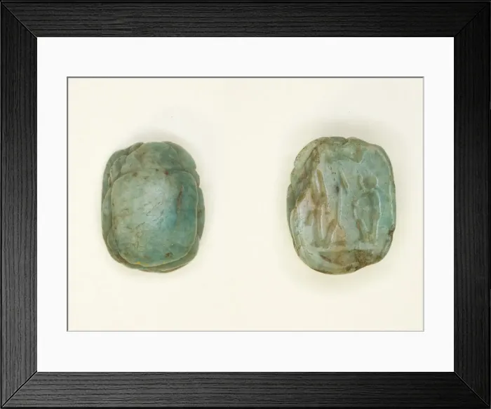 Framed Print : Scarab: Two Seated Deities, Egypt, New Kingdom, Ramesside Period