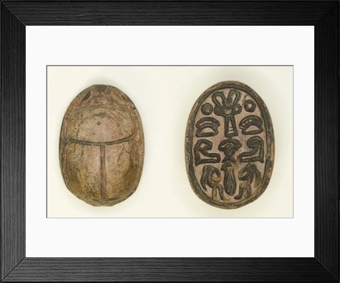 Framed Print : Scarab: Hathor Sistrum with Hieroglyphs (xaw-signs, hAt-signs, child signs Framed Print : Scarab: Hathor Sistrum with Hieroglyphs (xaw-signs, hAt-signs, child signs