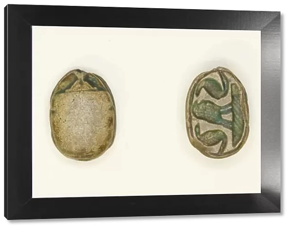 Scarab: Confronted Cobras with Falcon, Egypt, Second Intermediate Period, Dynasty 15