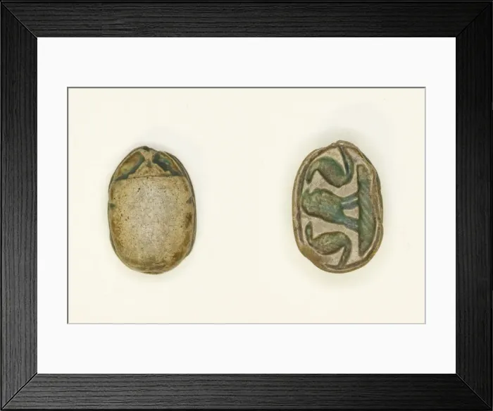 Framed Print : Scarab: Confronted Cobras with Falcon, Egypt, Second Intermediate Period, Dynasty 15 Framed Print : Scarab: Confronted Cobras with Falcon, Egypt, Second Intermediate Period, Dynasty 15