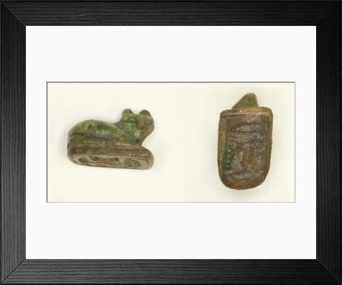 Framed Print : Scaraboid: Cat, Egypt, New Kingdom, Dynasty 18 (about 1550-1295 BCE). Creator: Unknown Framed Print : Scaraboid: Cat, Egypt, New Kingdom, Dynasty 18 (about 1550-1295 BCE). Creator: Unknown