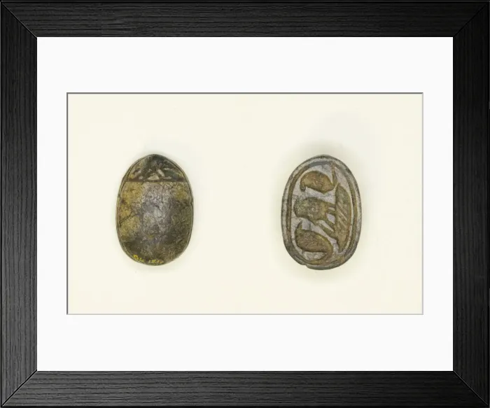 Framed Print : Scarab: Confronted Cobras with Falcon, Egypt, Second Intermediate Period, Dynasty 15 Framed Print : Scarab: Confronted Cobras with Falcon, Egypt, Second Intermediate Period, Dynasty 15