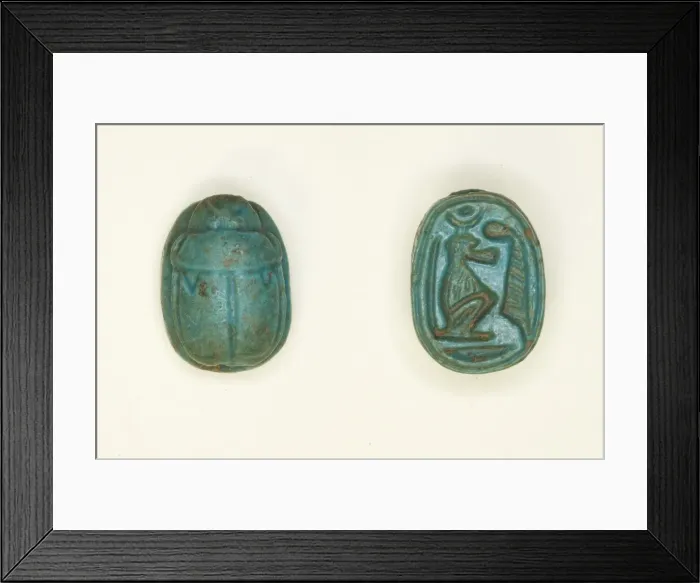 Framed Print : Scarab: Baboon with Ma at Feather, Egypt, New Kingdom