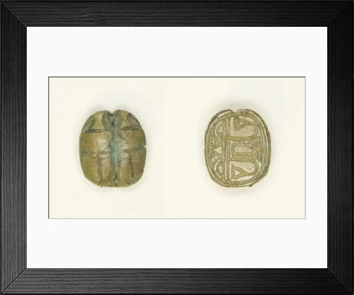 Framed Print : Scaraboid: Two Scarabs Side By Side, Egypt, New Kingdom
