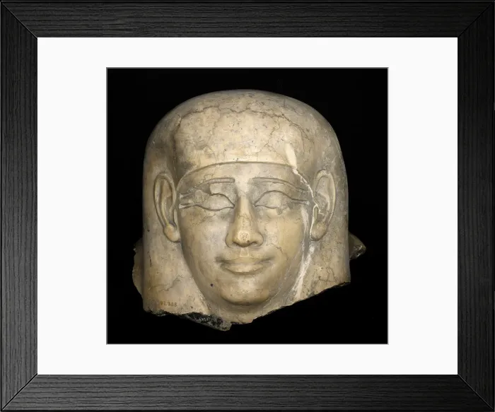 Framed Print : Head From a Sarcophagus, Egypt, Ptolemaic Period (332 BCE-30 BCE). Creator: Unknown Framed Print : Head From a Sarcophagus, Egypt, Ptolemaic Period (332 BCE-30 BCE). Creator: Unknown