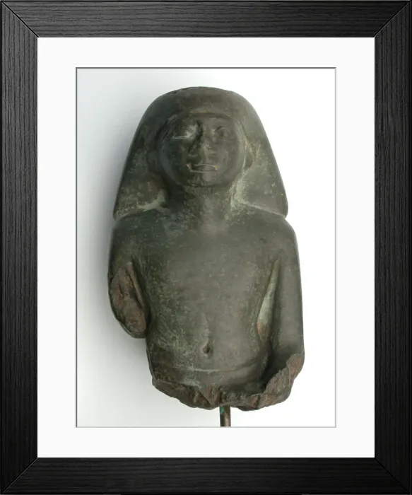 Framed Print : Fragmentary Statue: Bust of a Seated Man, Egypt, Late Period, Dynasty 26 (664-525 BCE)