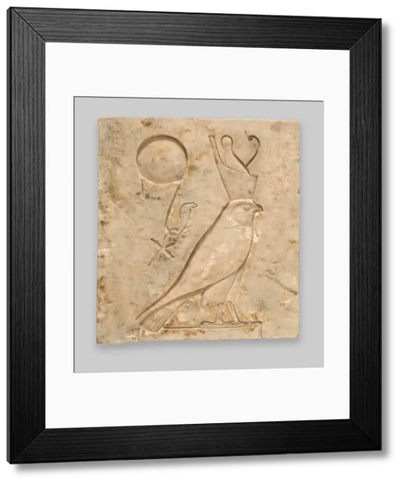 Framed Print : Relief Plaque Depicting the God Horus as a Falcon, Egypt Framed Print : Relief Plaque Depicting the God Horus as a Falcon, Egypt