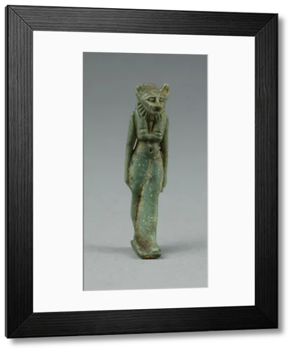 Framed Print : Amulet of a Lion-headed Walking Goddess, possibly Bastet, Egypt