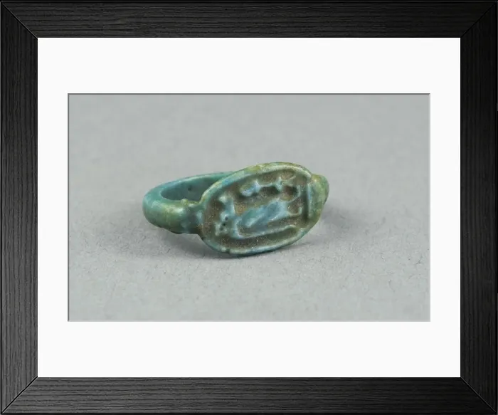Framed Print : Ring: Figure of Tawaret (Thoeris), with sa (protection) sign, Egypt, New Kingdom Framed Print : Ring: Figure of Tawaret (Thoeris), with sa (protection) sign, Egypt, New Kingdom
