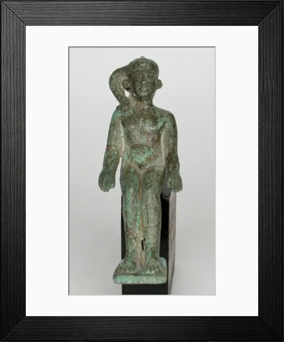 Framed Print : Statuette of the God Harpocrates, Egypt, Late Period-Ptolemaic Period (about 1069-30 BCE)