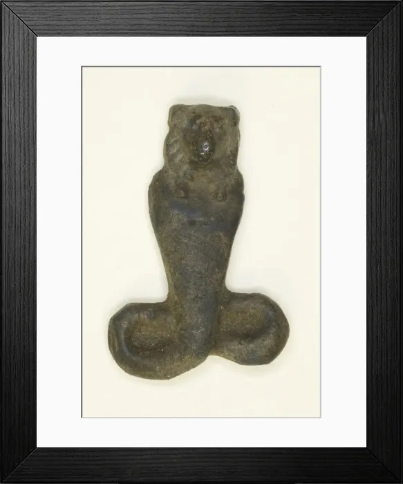 Framed Print : Amulet of a Cobra with Lioness Head, Egypt, Ptolemaic Period-Roman Period ( Framed Print : Amulet of a Cobra with Lioness Head, Egypt, Ptolemaic Period-Roman Period (