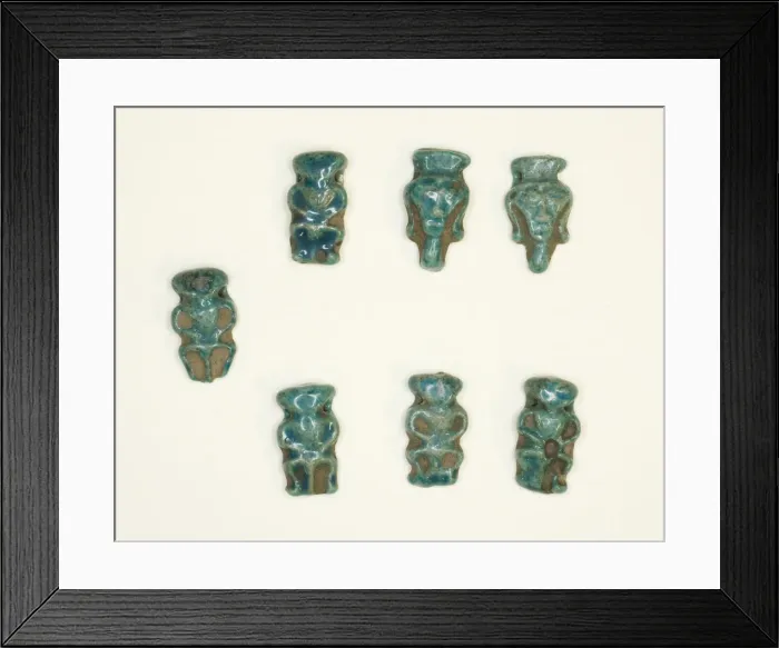 Framed Print : Amulets of the God Bes and the Goddess Hathor, Egypt, New Kingdom Framed Print : Amulets of the God Bes and the Goddess Hathor, Egypt, New Kingdom