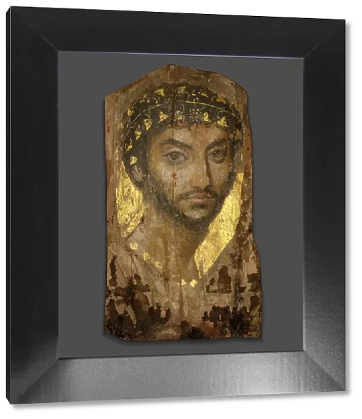 Mummy Portrait of a Man Wearing an Ivy Wreath, Fayum, Early to mid-2nd century