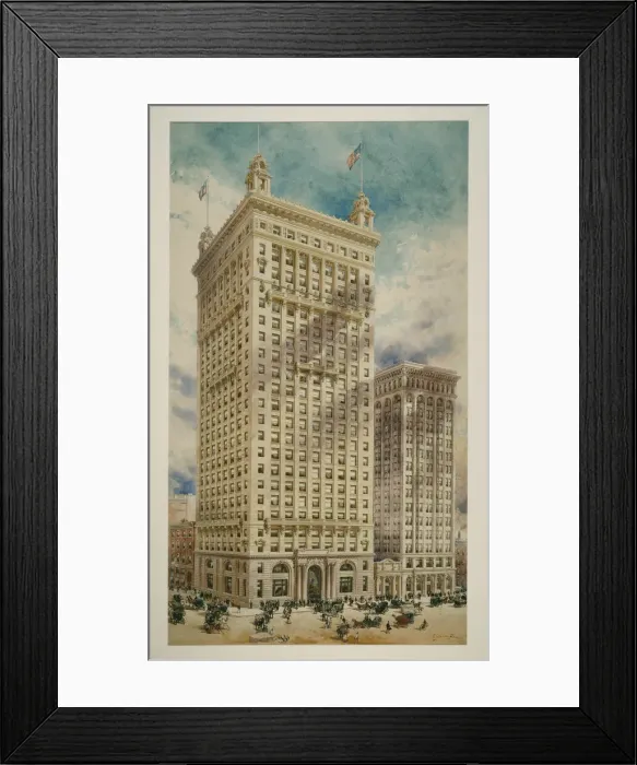 Framed Print : Land Title and Trust Building with Addition, Philadelphia, Pennsylvania Framed Print : Land Title and Trust Building with Addition, Philadelphia, Pennsylvania