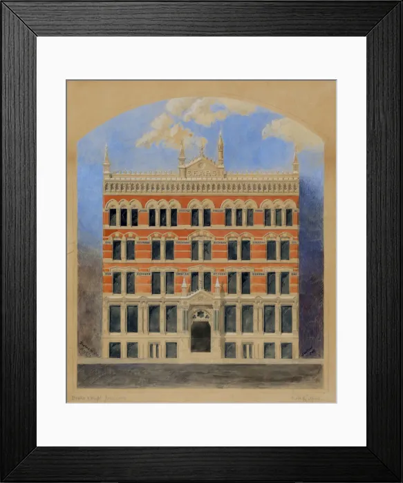 Framed Print : Sears Building, Chicago, Illinois, Elevation of Competition Drawing, c. 1873 Framed Print : Sears Building, Chicago, Illinois, Elevation of Competition Drawing, c. 1873