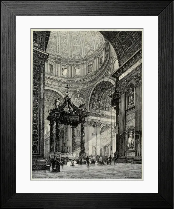 Framed Print : Saint Peters Basilica, Rome, Italy, Interior View, 1878. Creator: Frederick P Dinkelberg Framed Print : Saint Peters Basilica, Rome, Italy, Interior View, 1878. Creator: Frederick P Dinkelberg