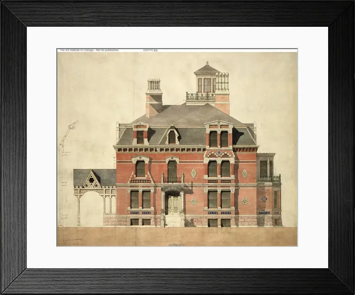 Framed Print : Eliphalet W. Blatchford House, Chicago, Illinois, LaSalle Street Elevation Framed Print : Eliphalet W. Blatchford House, Chicago, Illinois, LaSalle Street Elevation