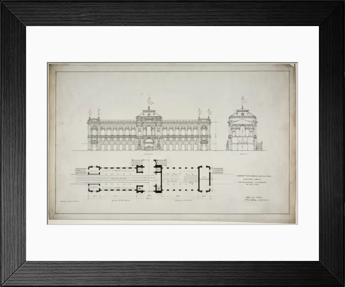 Framed Print : Worlds Colombian Exposition 60th Street Entrance, Chicago, Illinois, Plan and Elevation Framed Print : Worlds Colombian Exposition 60th Street Entrance, Chicago, Illinois, Plan and Elevation