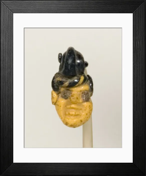 Framed Print : Pendant in the Shape of a Head, Carthage, 5th century-3rd century BCE. Creator: Unknown Framed Print : Pendant in the Shape of a Head, Carthage, 5th century-3rd century BCE. Creator: Unknown