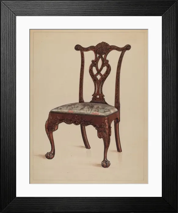 Framed Print : Side Chair, 1936. Creator: M. Rosenshield-von-Paulin Framed Print : Side Chair, 1936. Creator: M. Rosenshield-von-Paulin