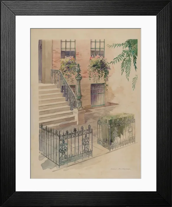 Framed Print : Balcony, 1935 / 1942. Creator: Gilbert Sackerman Framed Print : Balcony, 1935 / 1942. Creator: Gilbert Sackerman