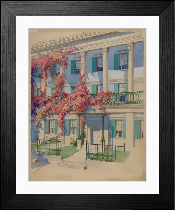 Framed Print : Cast Iron Garden Balcony, 1935 / 1942. Creator: Gilbert Sackerman Framed Print : Cast Iron Garden Balcony, 1935 / 1942. Creator: Gilbert Sackerman