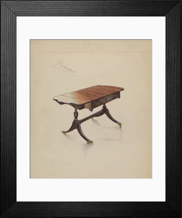 Framed Print : Sofa Table, c. 1936. Creator: M. Rosenshield-von-Paulin Framed Print : Sofa Table, c. 1936. Creator: M. Rosenshield-von-Paulin