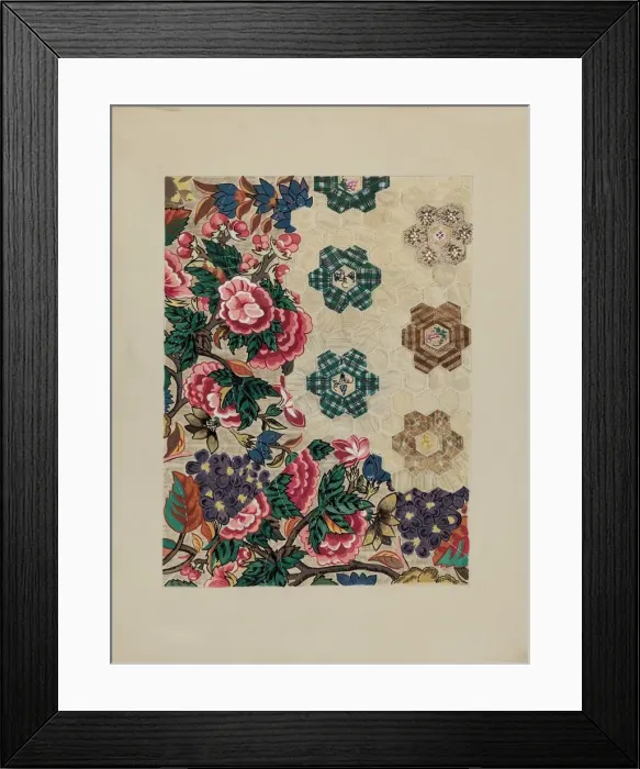 Framed Print : Quilted Bedspread, c. 1936. Creator: Irene Schaefer Framed Print : Quilted Bedspread, c. 1936. Creator: Irene Schaefer